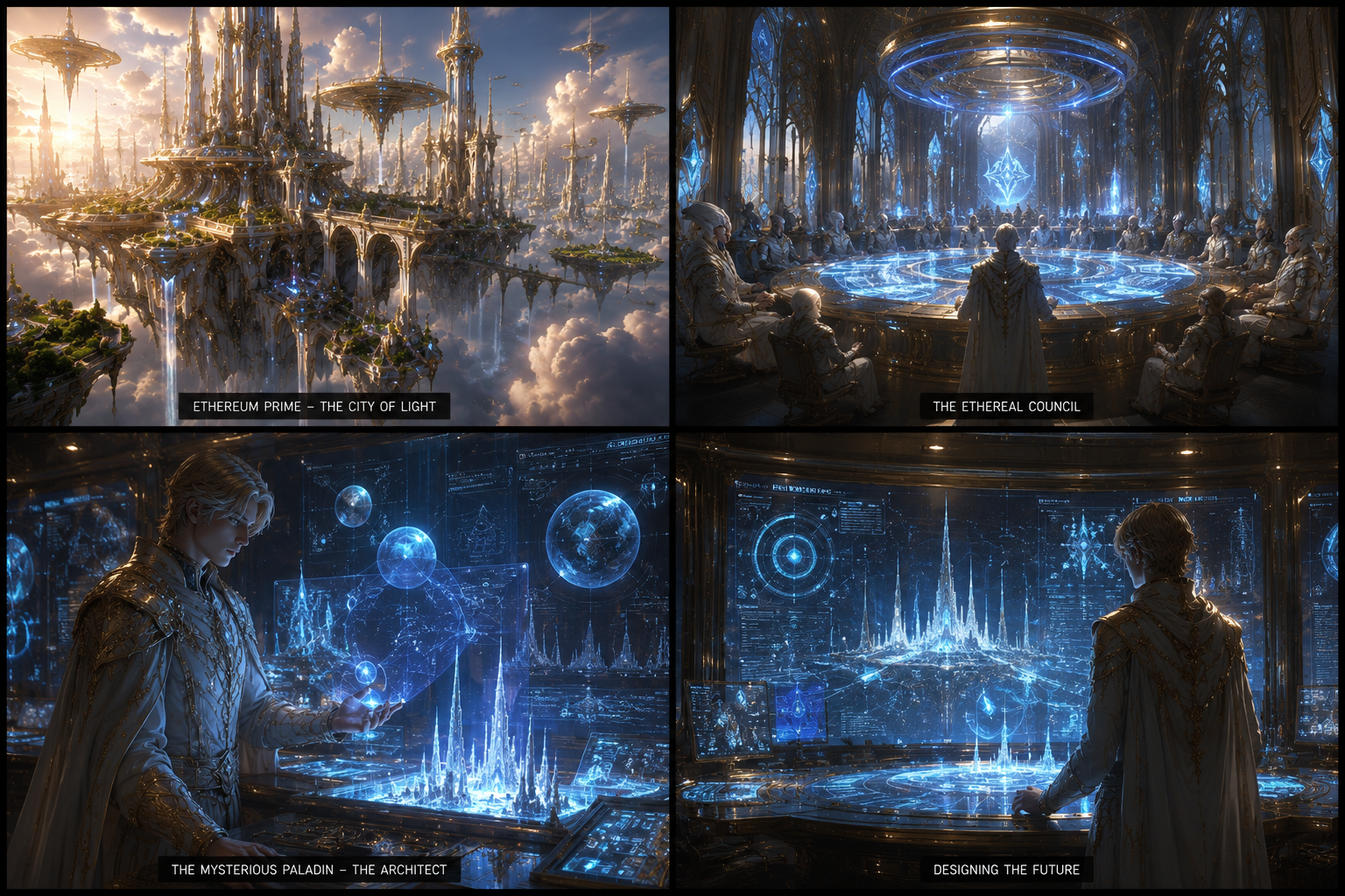 The mysterious Paladin warns the council inside the Ethereal Citadel.